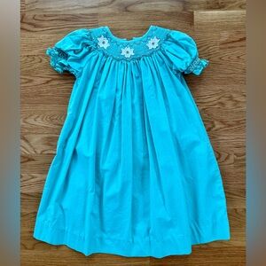 Smocked Dress with Floral Dogwood Embroidery